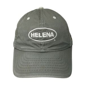 Helena Strapback Hat Gray One Size Adjustable Embroidered 6 Panel